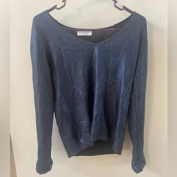MAJESTIC FILATURES Soft Touch Glitter Metallic silk/wool blend top size 1 XS - Picture 1 of 7